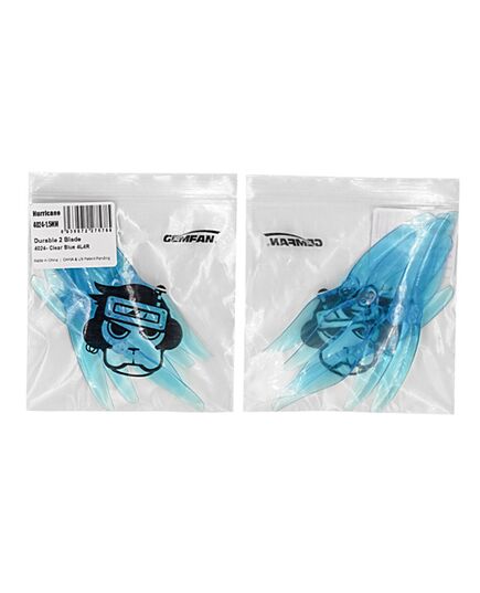 Пропеллеры Gemfan Hurricane 4024 2-лопастные (Вал 1,5 мм), Цвет: Прозрачный голубой, Количество: 4+4 шт., изображение 4